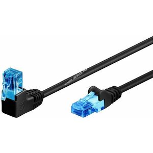 Goobay CAT 6A patchkábel 1x90° U/UTP 0.25m fekete Rézzel bevont alumínium (CCA) kép