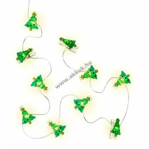 Goobay LED fotócsipeszes fényfüzér 10db Tannenbaum 3000K melegfehér időzítő elemes(2xAA) IP20 kép
