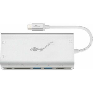 Goobay USB-C Premium multiport adapter 1x HDMI 2x USB-A 1x SD 1x microSD Ethernet 3, 5mm ezüst kép
