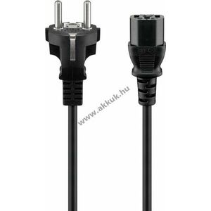 Goobay hálózati tápkábel C13 hibrid védőérintkezős dugó (Typ E/F CEE7/7) 1, 8m 3x0, 75mm² fekete kép