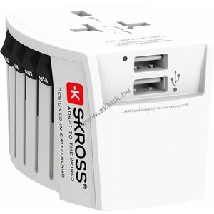 Skross World Adapter MUV USB kompakt 2-pólusú univerzális utazóadapter 2x USB-A kép