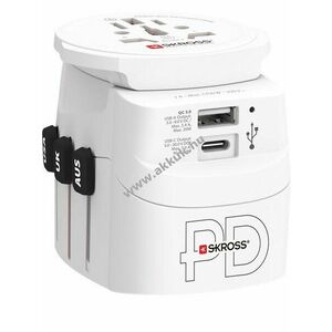 Skross World Adapter PRO Light USB AC30PD utazóadapter 110-250V 1750W dual USB PD kép