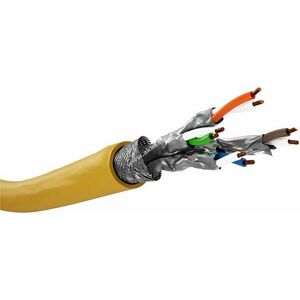 Goobay CAT 8.1 telepítőkábel S/FTP (PiMF) sárga rézvezető Cu AWG22/1 50m halogénmentes (LSZH) kép