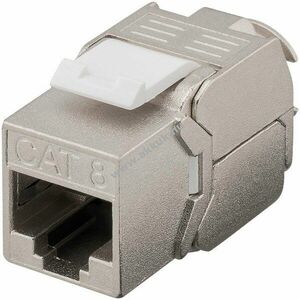 Goobay RJ45 Keystone modul CAT8.1 STP 15, 8mm 180° kábelkifolyás krokodil típus LSA szerszámmentes kép