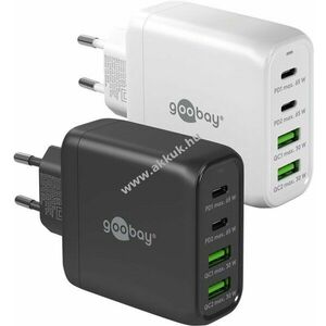 Goobay 68W USB-C PD GaN többportos gyorstöltő fehér 2x USB-C 2x USB-A kép