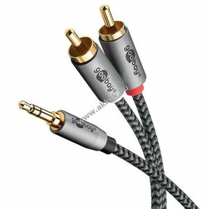 Goobay AUX audio adapterkábel 3, 5mm jack sztereó - 2x RCA (cinch) (bal/jobb) 5m kép