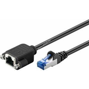 Goobay CAT6A S/FTP (PiMF) hálózati hosszabbító kábel 5m fekete LSZH RJ45 szerelőflans kép