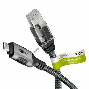 Goobay USB-C 3.1 - RJ45 Ethernet kábel 2m CAT6 1Gbit/s Thunderbolt 3 kompatibilis kép