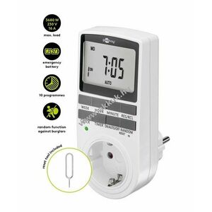Goobay digitális programozható időkapcsoló védőérintkezős (F típus) 230V 16A 3680W kép