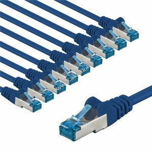 Goobay CAT 6A S/FTP (PiMF) patchkábel 5m kék 10db/csomag CU LSZH kép