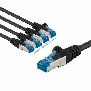 Goobay CAT-6A S/FTP (PiMF) patchkábel 1m fekete 5db/csomag CU LSZH kép