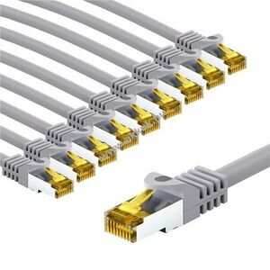Goobay CAT6A S/FTP (PiMF) RJ45 patch kábel 500MHz CAT7 mag 5m szürke 10db/csomag LSZH CU kép