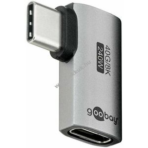 Goobay USB-C 90° vízszintes L-alakú adapter USB4 USB-C>USB-C 40Gbit/s 240W kép