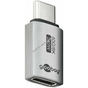 Goobay USB-C adapter egyenes USB4 USB-C-USB-C 40Gbit/s 240W 8K@60Hz fém ház kép