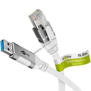 Goobay USB-A 3.0 - RJ45 Ethernet kábel 15m CAT6 kép