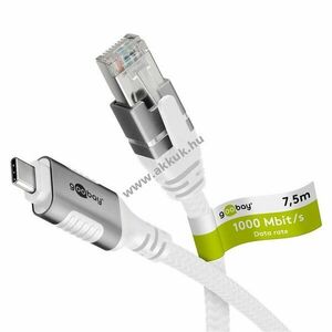 Goobay USB-C 3.1 RJ45 Ethernet kábel 7, 5m Cat6 1Gbit/s kép