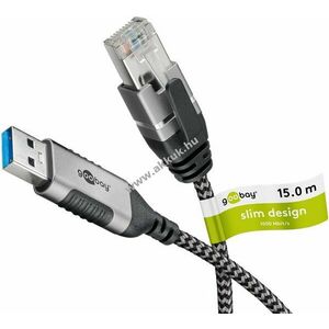 Goobay USB-A 3.0 RJ45 Ethernet kábel Slim 15m CAT6 1Gbit/s kép
