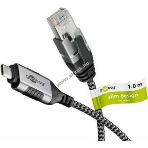 Goobay Ethernet-kábel USB-C 3.1 RJ45 Slim 1m CAT6 kép