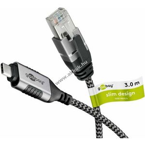 Goobay Ethernet-kábel USB-C 3.1 RJ45 vékony 3m CAT6 kép