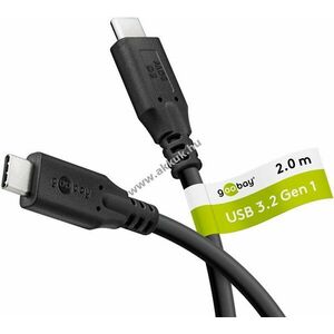 Goobay USB-C kábel 2m 60W 3A 5Gbit/s USB 3.2 Power Delivery fekete kép