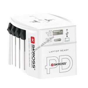 Skross MUV USB AC45PD utazóadapter 45W 1xUSB-C 1xUSB-A 100-250V max2, 5A cserélhető biztosíték kép
