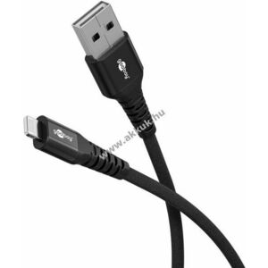 Goobay Lightning USB-A 3m 12W 2, 4A MFi textilbevonatú szilikon töltő- és adatkábel fém csatlakozó kép