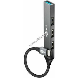 Goobay Slim 4 portos USB hub USB-C->USB-A 5Gbit/s 1x USB-A(USB3.2) 3x USB-A(USB2.0) kép