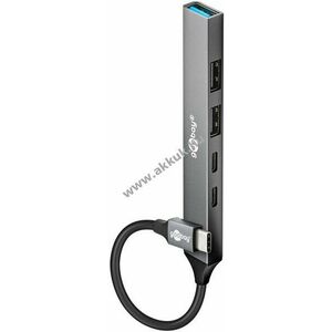 Goobay Slim 5-port USB-C hub 5Gbit/s 1xPD 2xUSB-C 3xUSB-A alumínium kép
