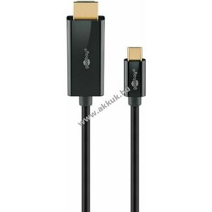 Goobay USB-C-HDMI kábel 2m fekete 4K@60Hz 18Gbit/s USB3.1 kép