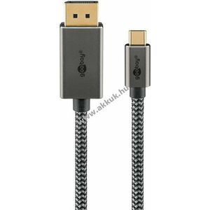 Goobay USB-C DisplayPort kábel 3m 4K@60Hz 21, 6Gbit/s USB3.1 textilborítás kép