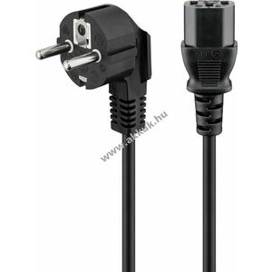 Goobay derékszögű készülék hálózati kábel 2, 5m 3x1mm² fekete Schuko (Typ E/F CEE7/7) 90° C13 kép
