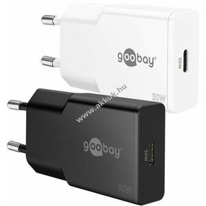 Goobay 30W USB-C PD GaN gyors töltő Slim fekete 1x USB-C csatlakozó kép