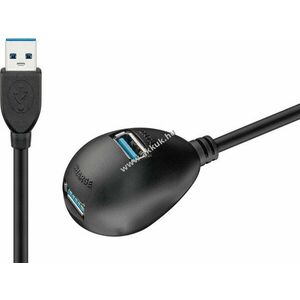 Goobay USB-A hosszabbító 1, 5m állvánnyal USB3.0 5Gbit/s 1xUSB-A dugó>2xUSB-A aljzat 1, 5A 7, 5W fekete kép