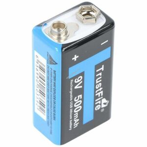 Trustfire 9V-Block 6LR61 6F22 7, 4V 550mAh USB töltés Li-Polymer kép