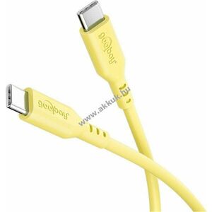 Goobay USB-C-USB-C szilikonkábel 1, 5m 60W 3A sárga kép