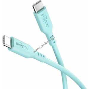 Goobay USB-C szilikonkábel 1, 5m 60W 3A türkiz kép