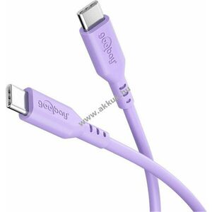 Goobay USB-C szilikonkábel 1, 5m lila 60W 3A töltő- és adatkábel kép
