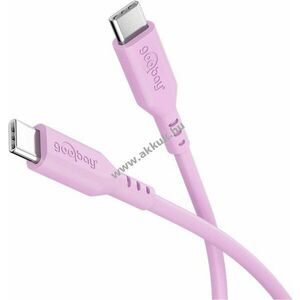 Goobay USB-C-USB-C szilikonkábel 1, 5m 60W 3A rózsaszín kép