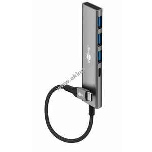 Goobay Slim 4-portos USB-C hub 5Gbit/s 1x USB-C 3x USB-A alumínium kép