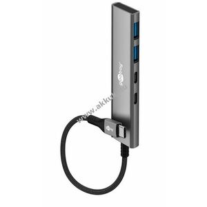 Goobay Slim 4-port USB-hub USB-C dugó 2x USB-C 2x USB-A 5Gbit/s USB 3.2 kép
