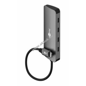 Goobay Slim 4-portos USB-C hub USB3.2 10Gbit/s 1xUSB-C->4xUSB-C alumínium kép