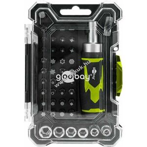 Goobay Tools csavarhúzó- és bitkészlet 43db/csomag 1/4col mágneses racsnis nyél kép
