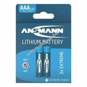 Ansmann Lithium Extreme AAA Mignon ceruza 2db/csomag elem lítium kép