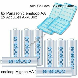Panasonic eneloop Mignon ceruza AA akku 1.2V 2000mAh 8db/csomag NiMH kép