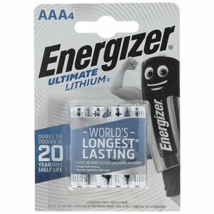 Energizer L92 FR03 AAA (mikro) 1, 5V 1260mAh 4db/csomag fényképezőgép elem Lithium kép