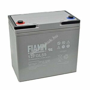 FIAMM 12FGL55 akku 12V 55000mAh M6 csavaros saru AGM ólom-zselés kép
