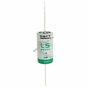 Saft LS26500 C (bébi méret) lítium elem axiális vezetékkel Li-SOCI2 kép