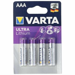 Varta Ultra Lithium AAA (mikro) FR03 6103 1, 5V 4db/csomag lítium elem Lithium kép