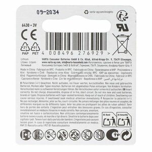 Varta CR2430 lítium elem IEC CR2430 kép