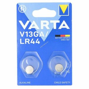 Varta LR44 V13GA gombelem 1, 5V 125mAh 2db/csomag alkáli kép